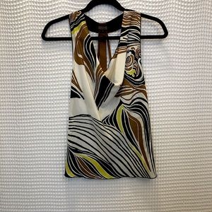 Fashion Designer Rozae Nichols Blouse, Size Small, Multi Color, 100% silk
